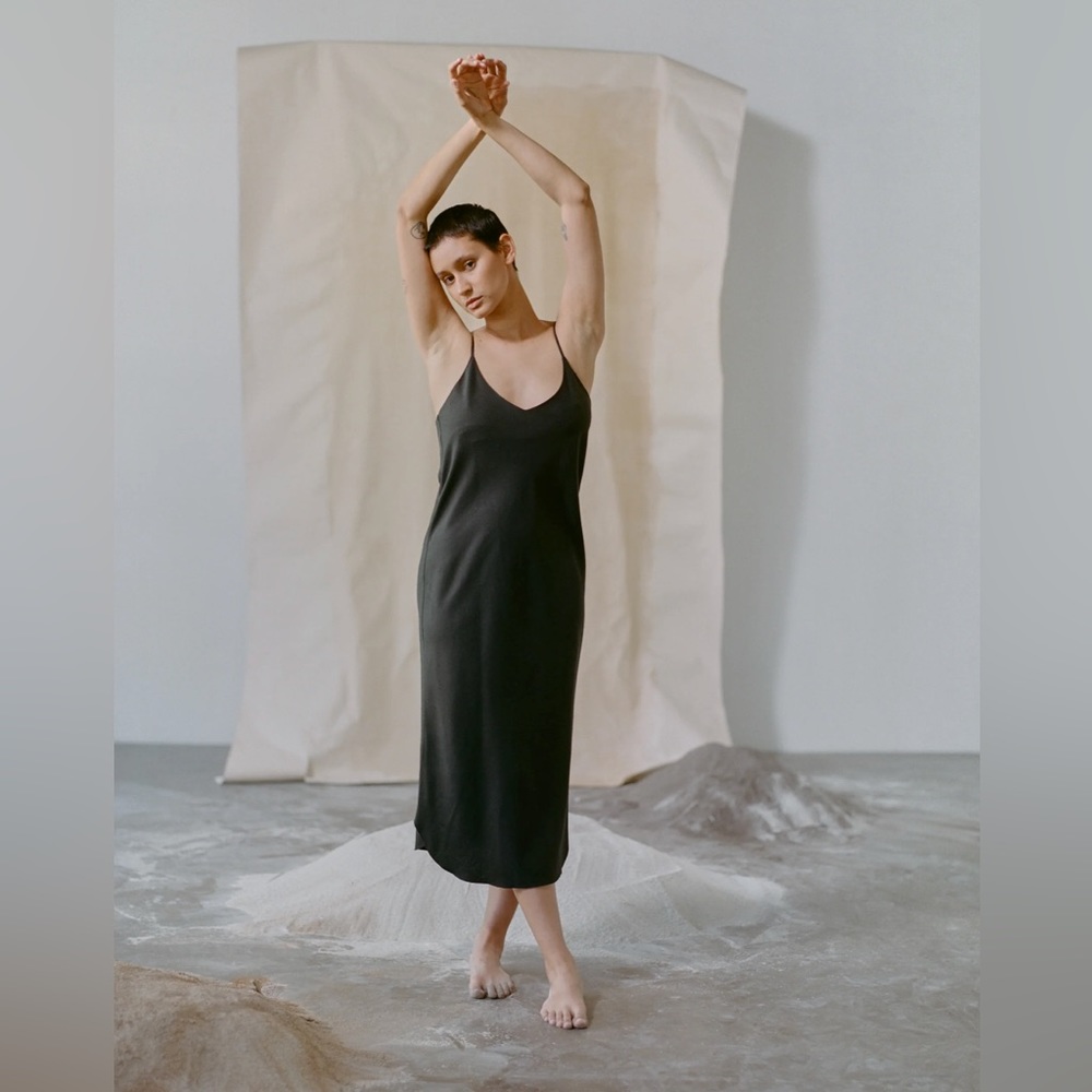 Ozma of California silk noil slip dress